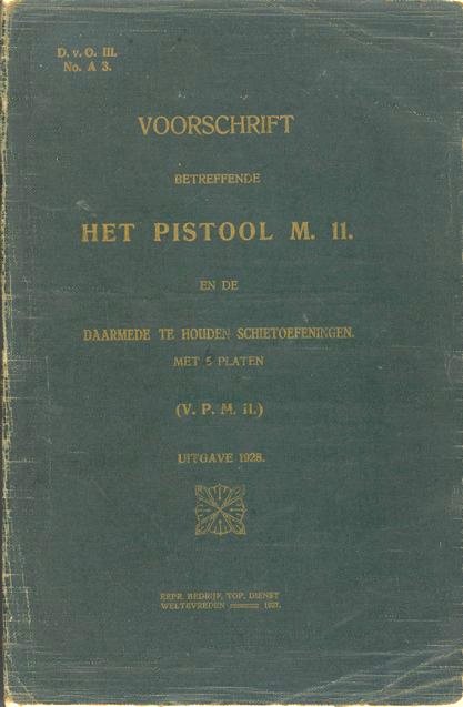 Cover of 1928 M.11 Dutch Army Luger manual