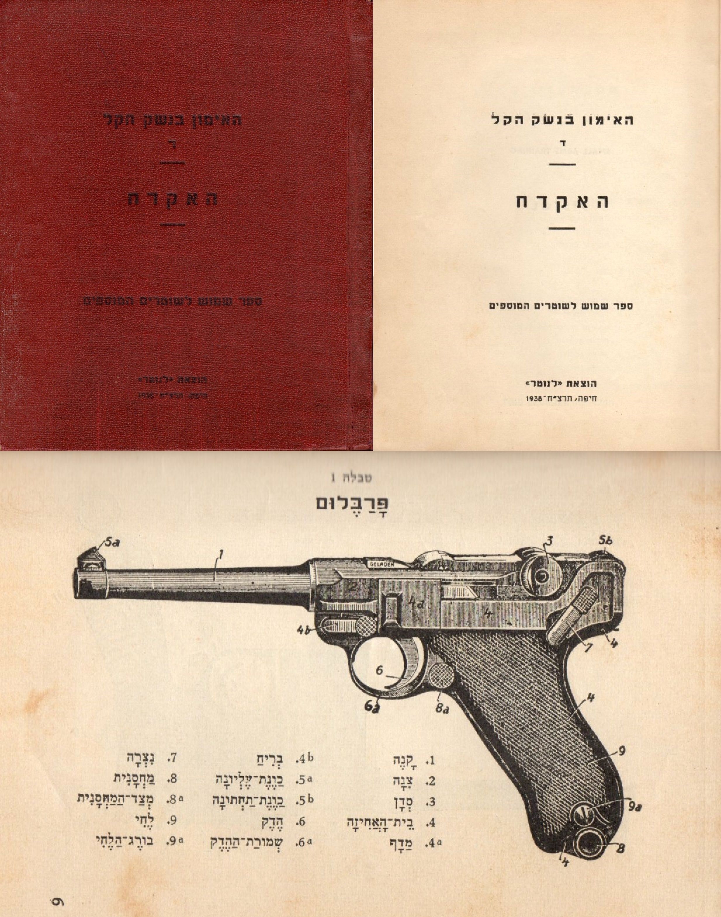 Cover of 1938 Israeli Police instruction manual
