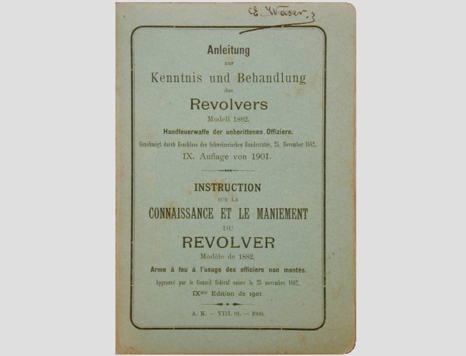 Swiss 1882 revolver manual, ed 1901